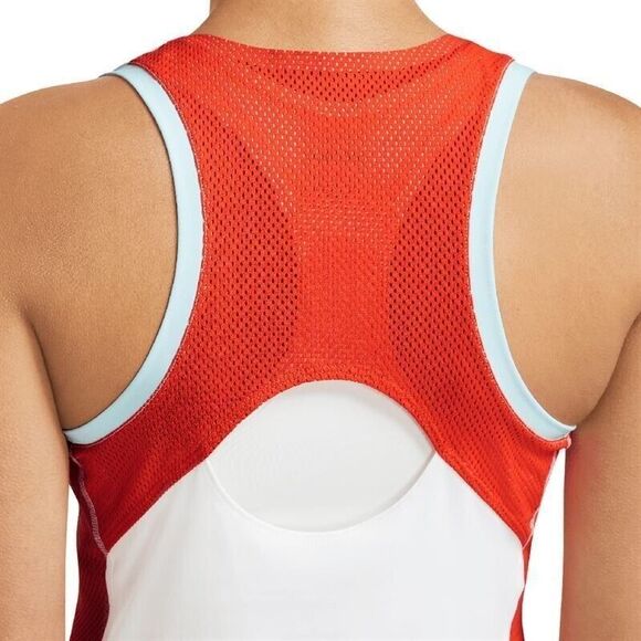 NIKE women's Large TENNIS COURT COURT SLAM TANK DR6795-100 white red - Picture 9 of 12